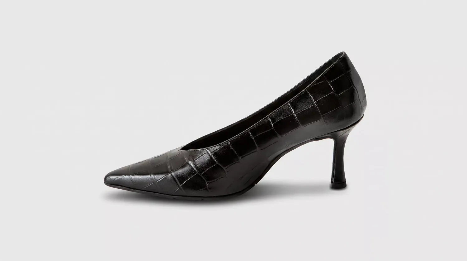 Matteo Pitti Penny escarpins noirs effet croco talon moyen