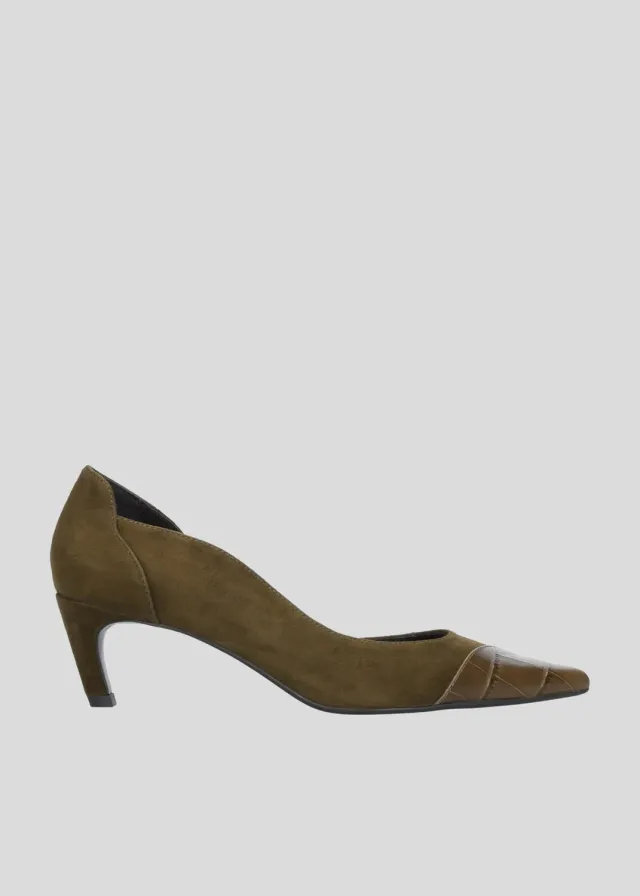 Lola Cruz Elle Pumps 55 escarpins kaki talon 5,5 cm