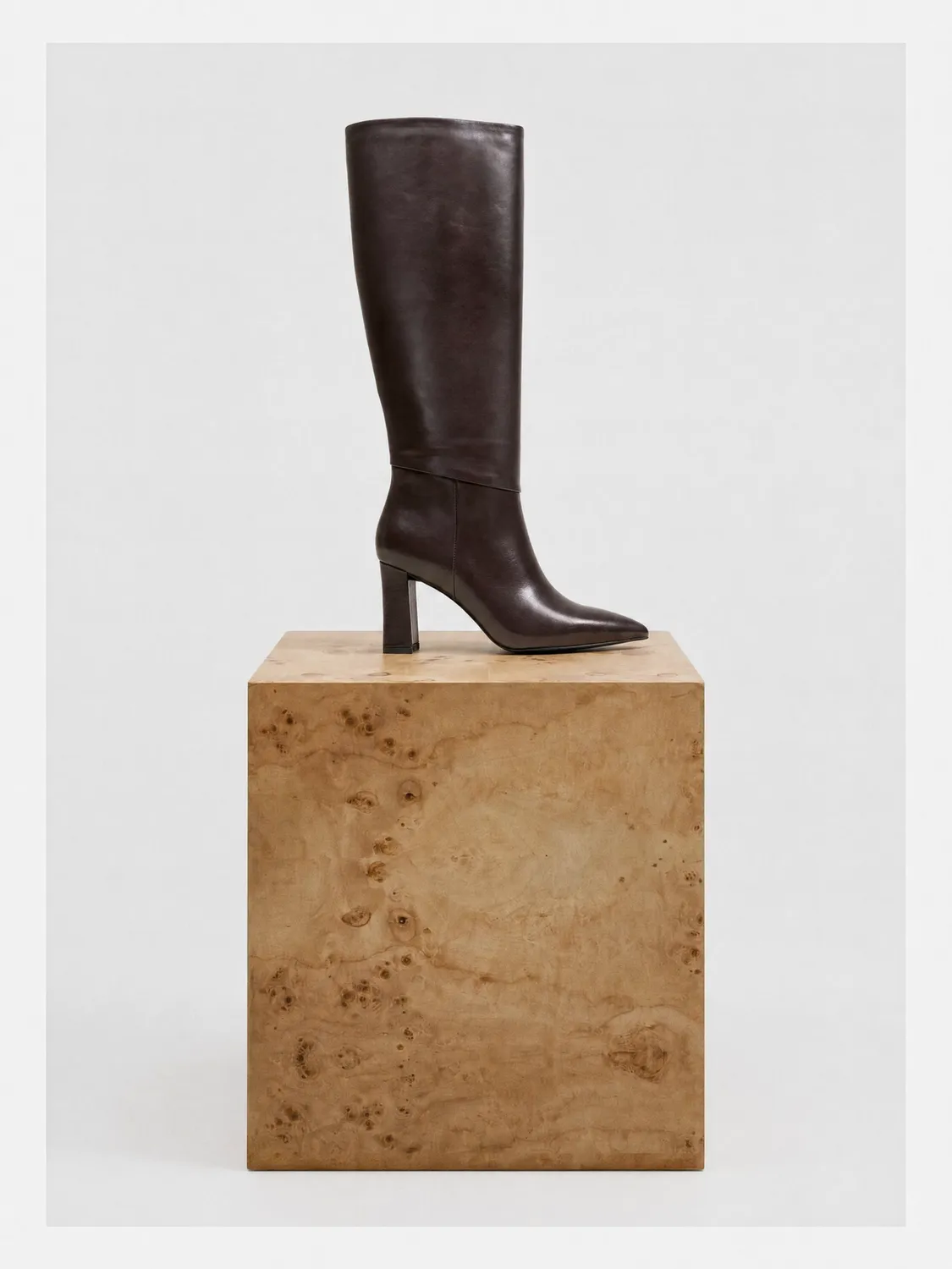 Mi/Mai Tracey Chocolate Calf bottes cuir chocolat talon large
