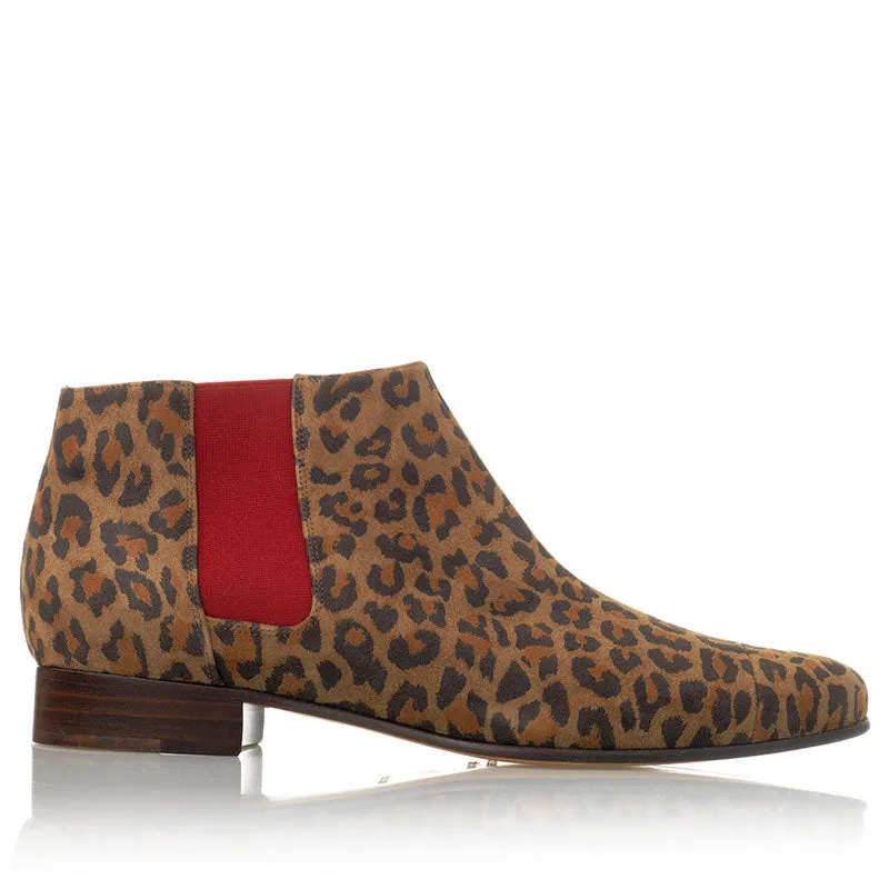 Bégum Paris Lucrèce bottines léopard rouge cuir