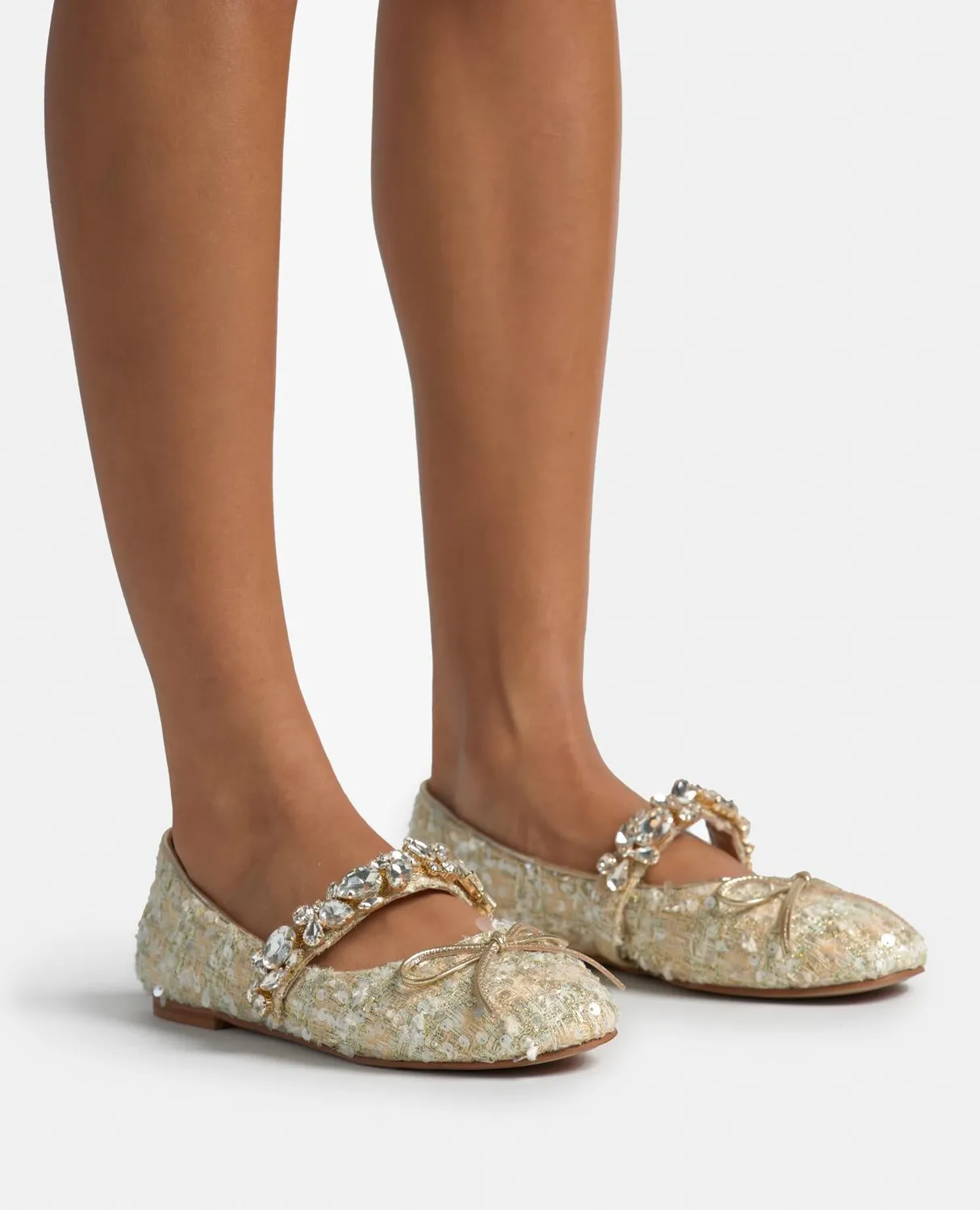 Alma en Pena V250533 ballerines tweed doré