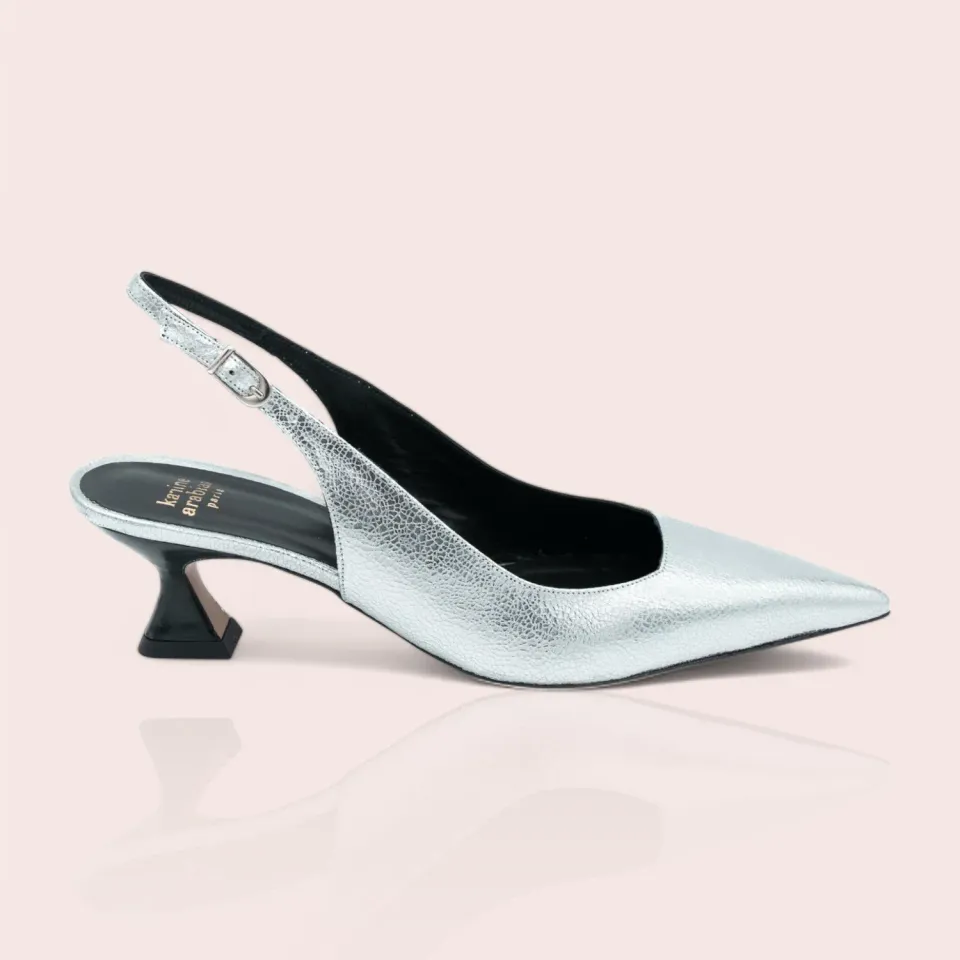 Karine Arabian Sandra slingback escarpins vernis noir 40
