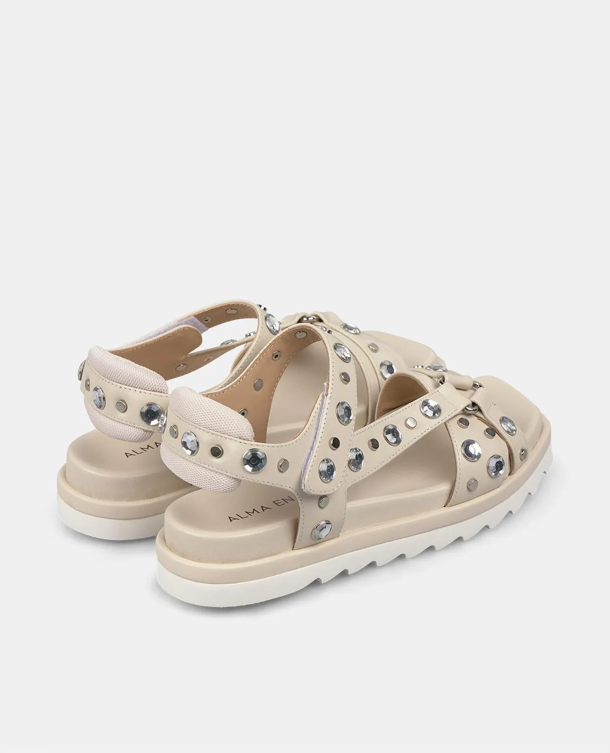 Alma en Pena V251802 sandales plates cuir blanc 2 cm