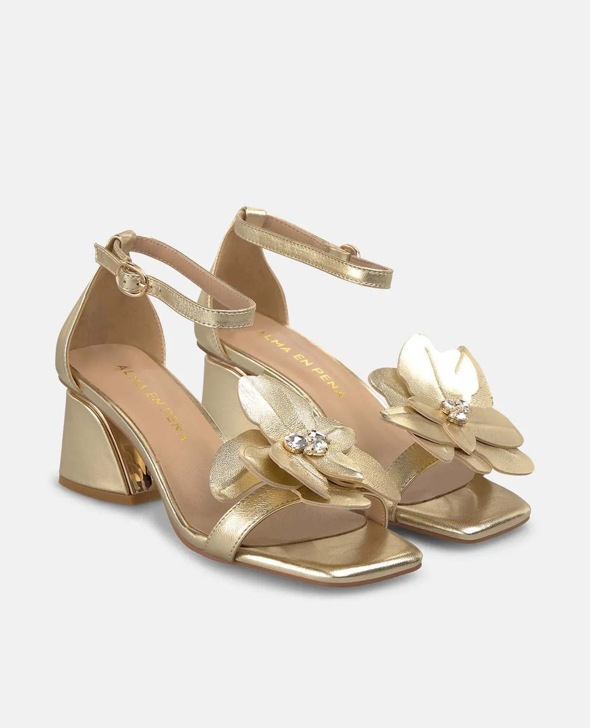 Alma en Pena V263003 sandales doré talon cuir