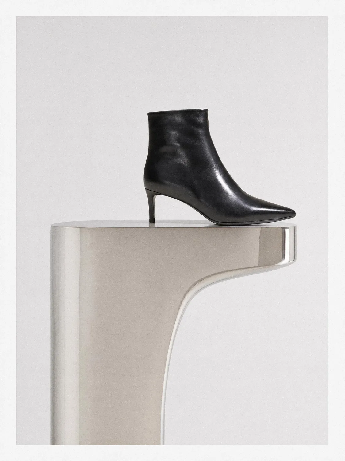 Mi/Mai Noura Low Black Calf bottines cuir talon 6cm