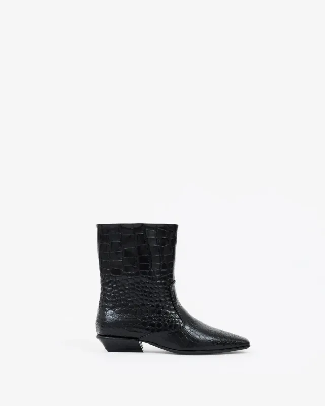 Mi/Mai Tamy Black Croc bottines cuir croco