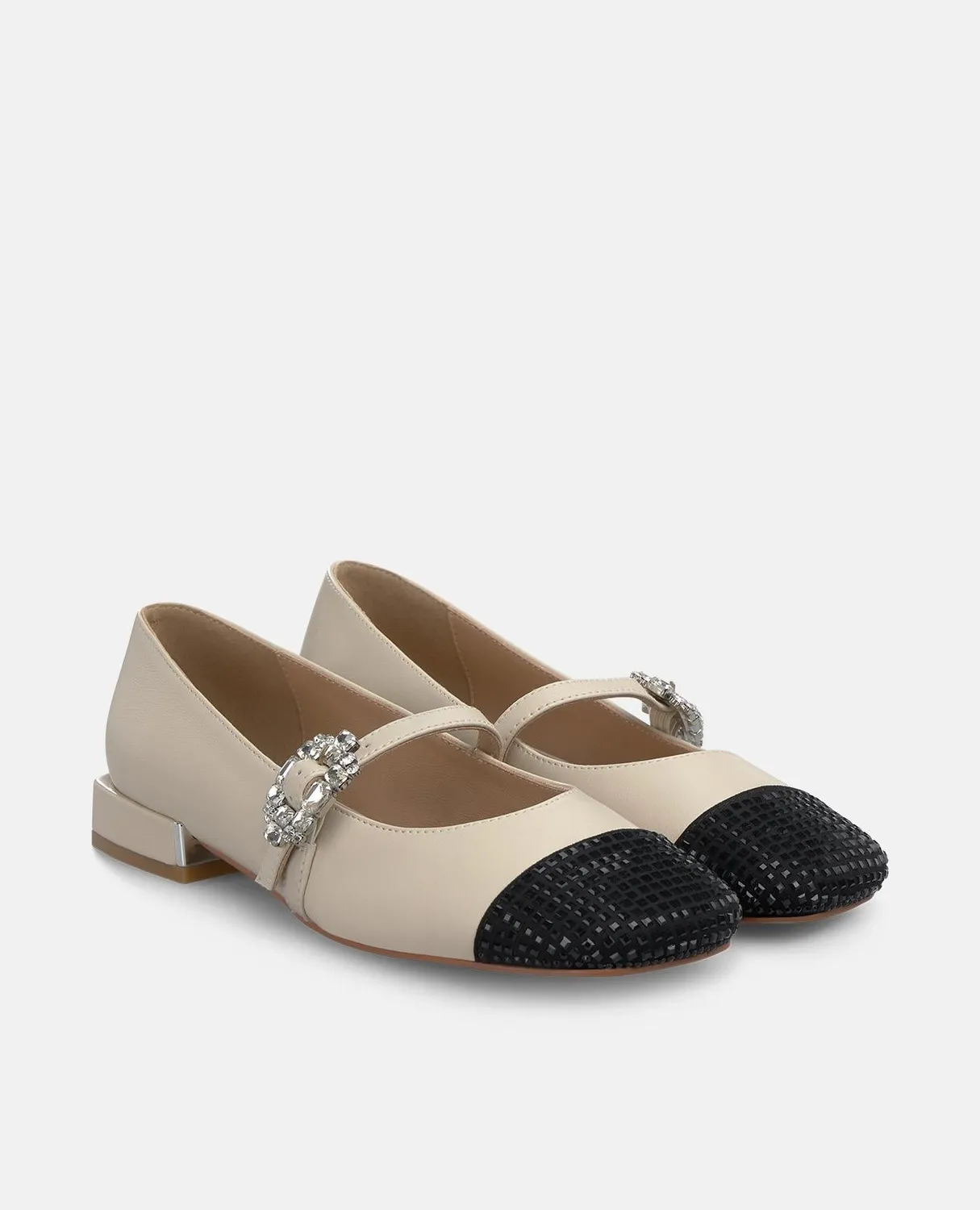 Alma en Pena I250102 ballerines blanc strass 2 cm