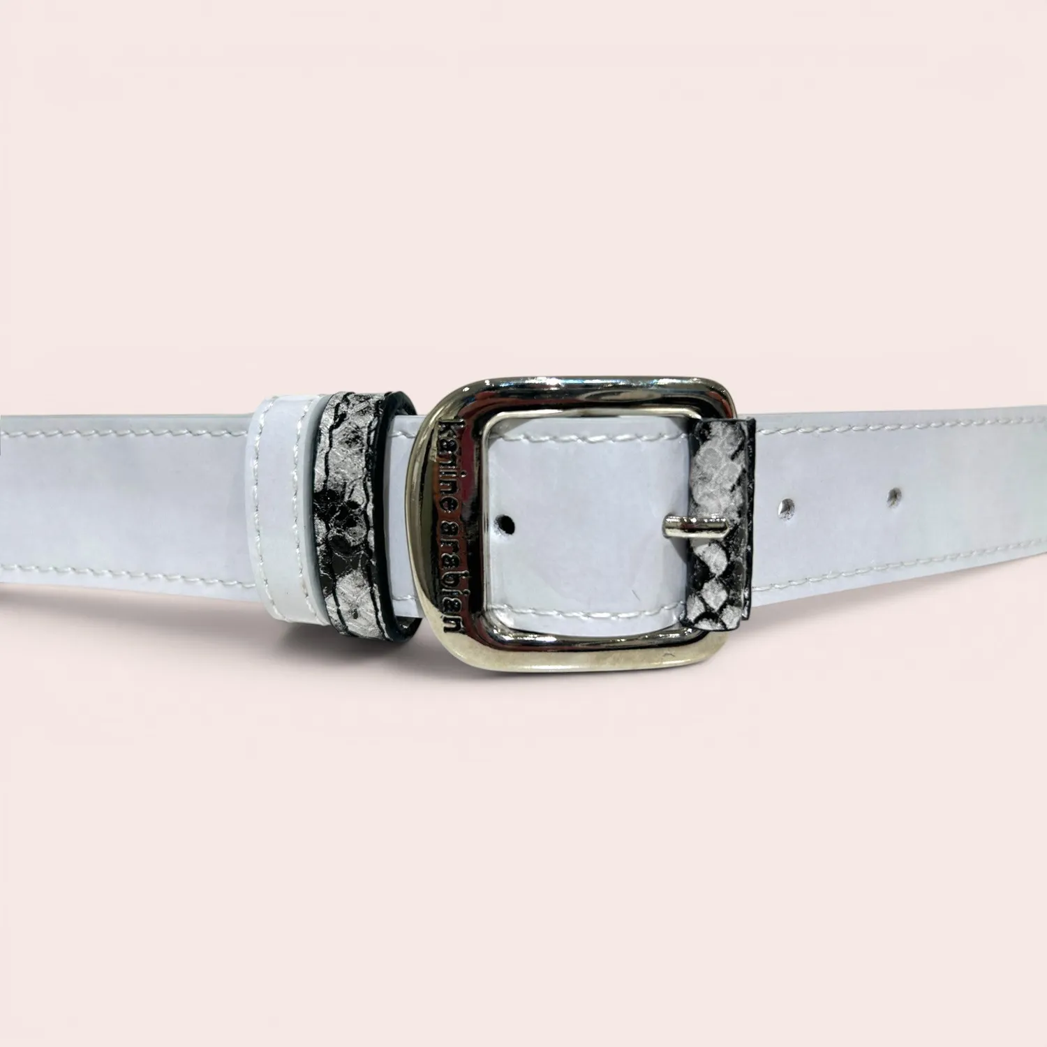 Karine Arabian Ortiz ceinture cuir gris perle