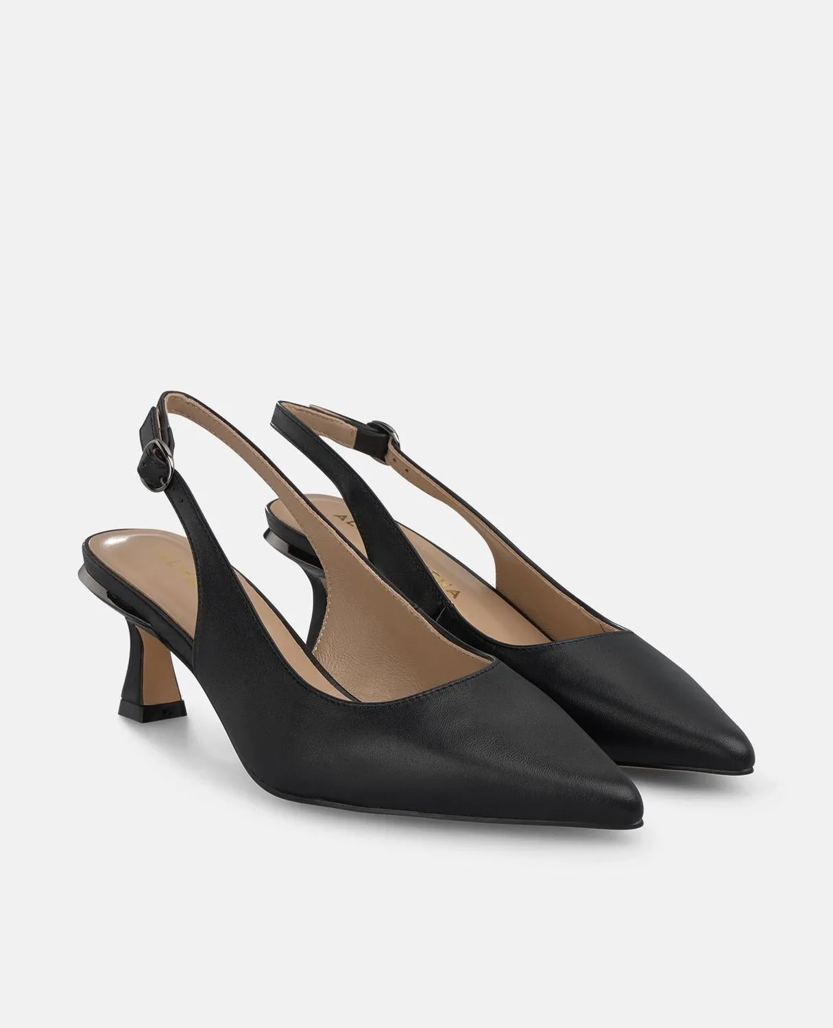 Alma en Pena I250511 escarpin slingback noir cuir talon 6cm