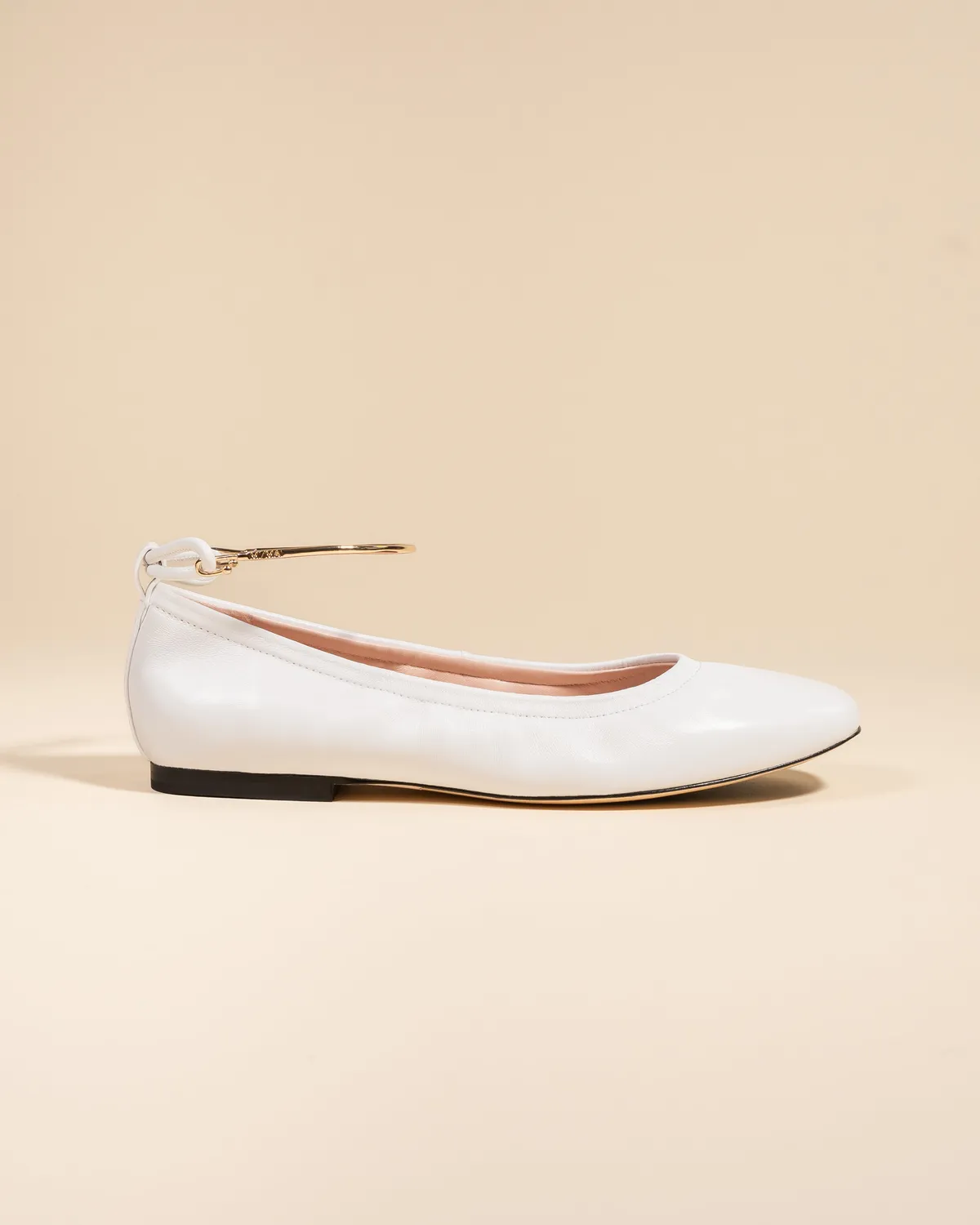 Mi/Mai Frida White ballerines chaîne dorée