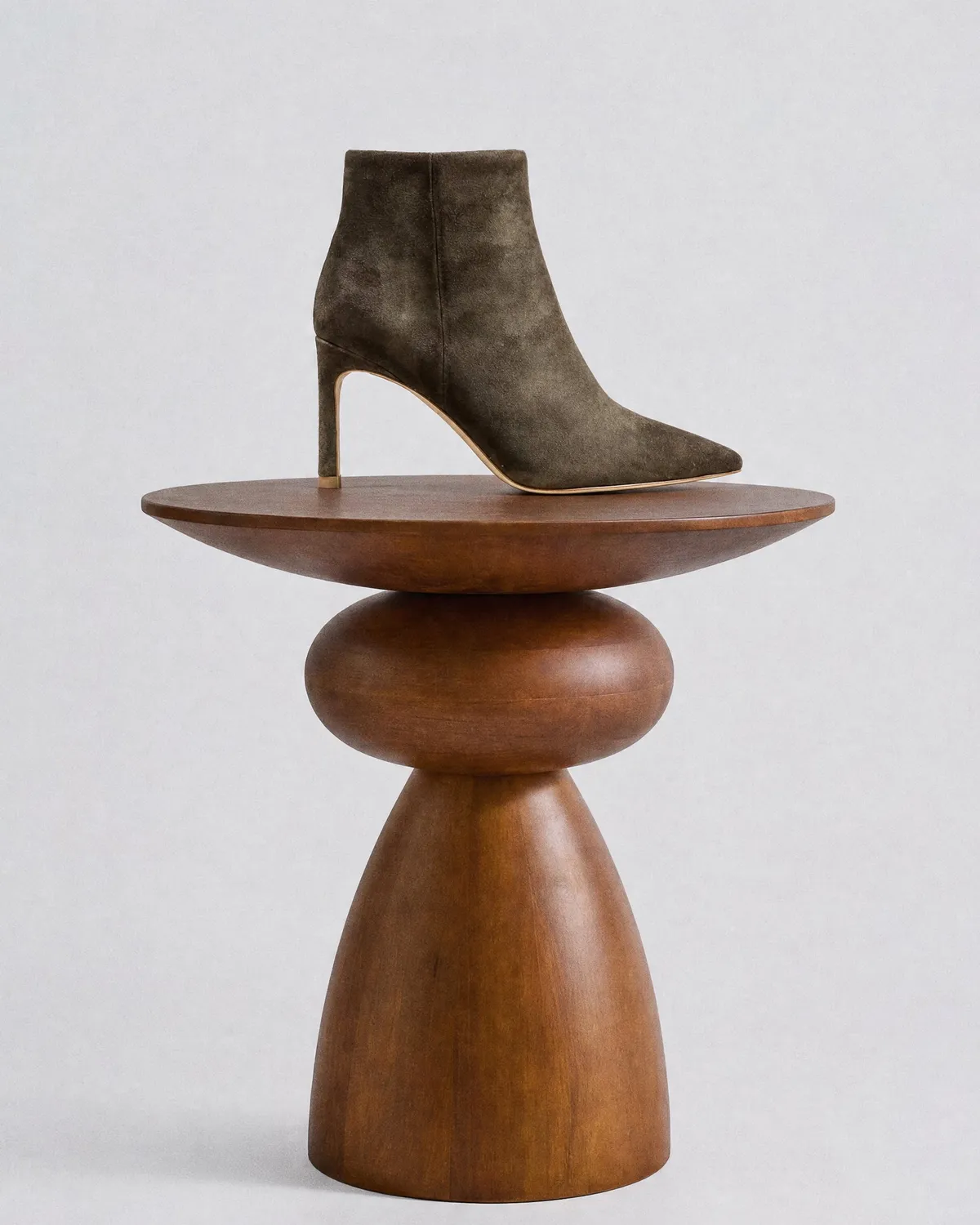 Mi/Mai Noura Kaki Suede bottines talon 8 cm kaki