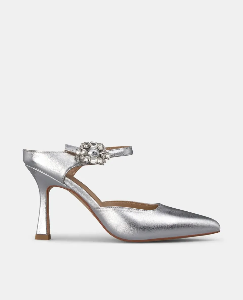 Alma en Pena V250606 mules argenté talon 9 cm