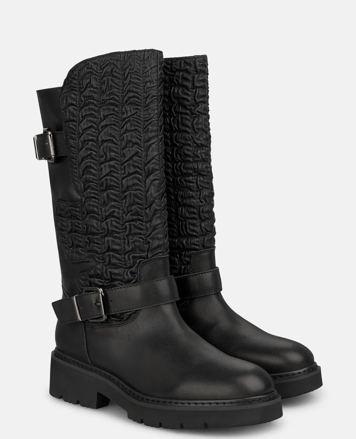 Alma en Pena I260889 bottes militaires cuir noir 4 cm