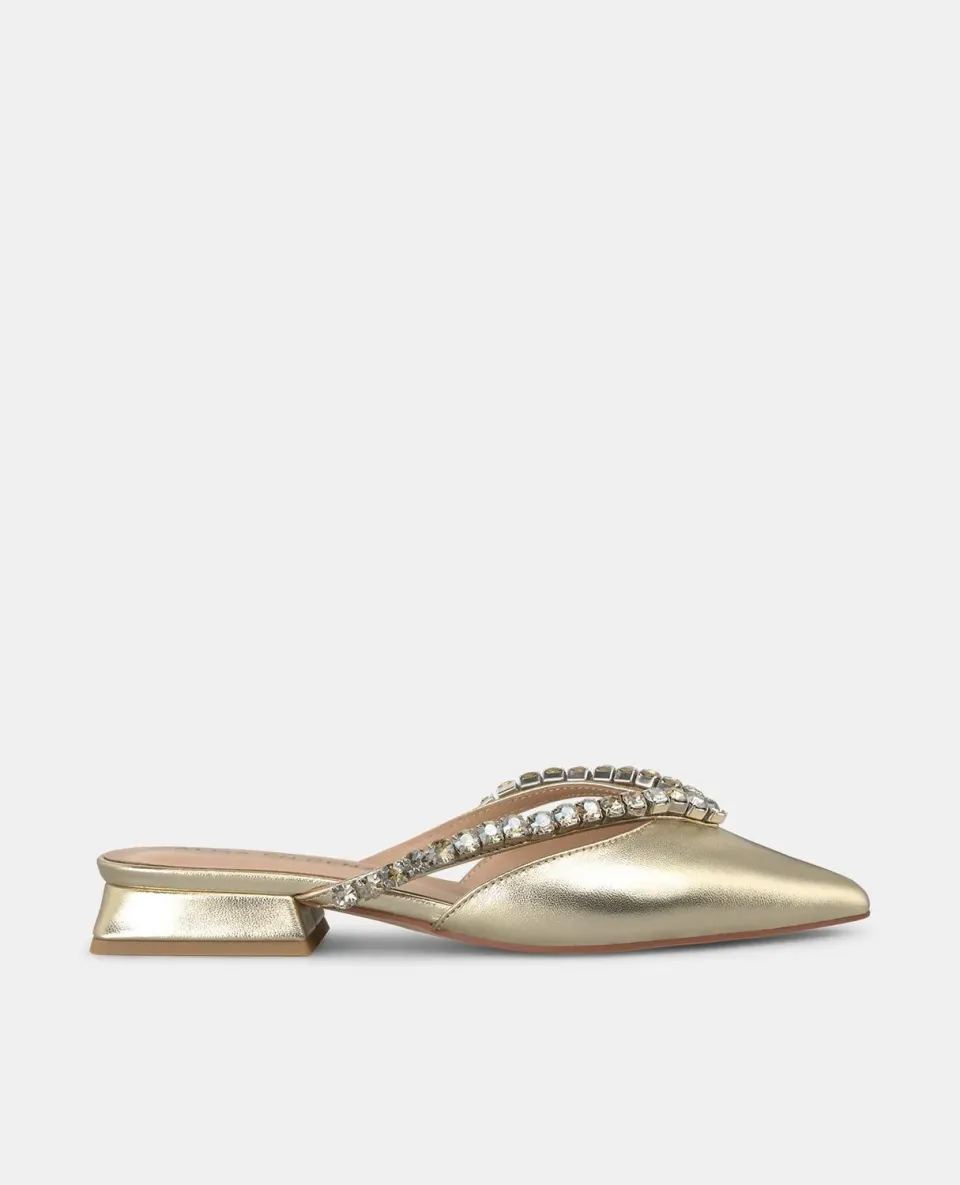 Alma en Pena V250485 mule dorée strass 2 cm