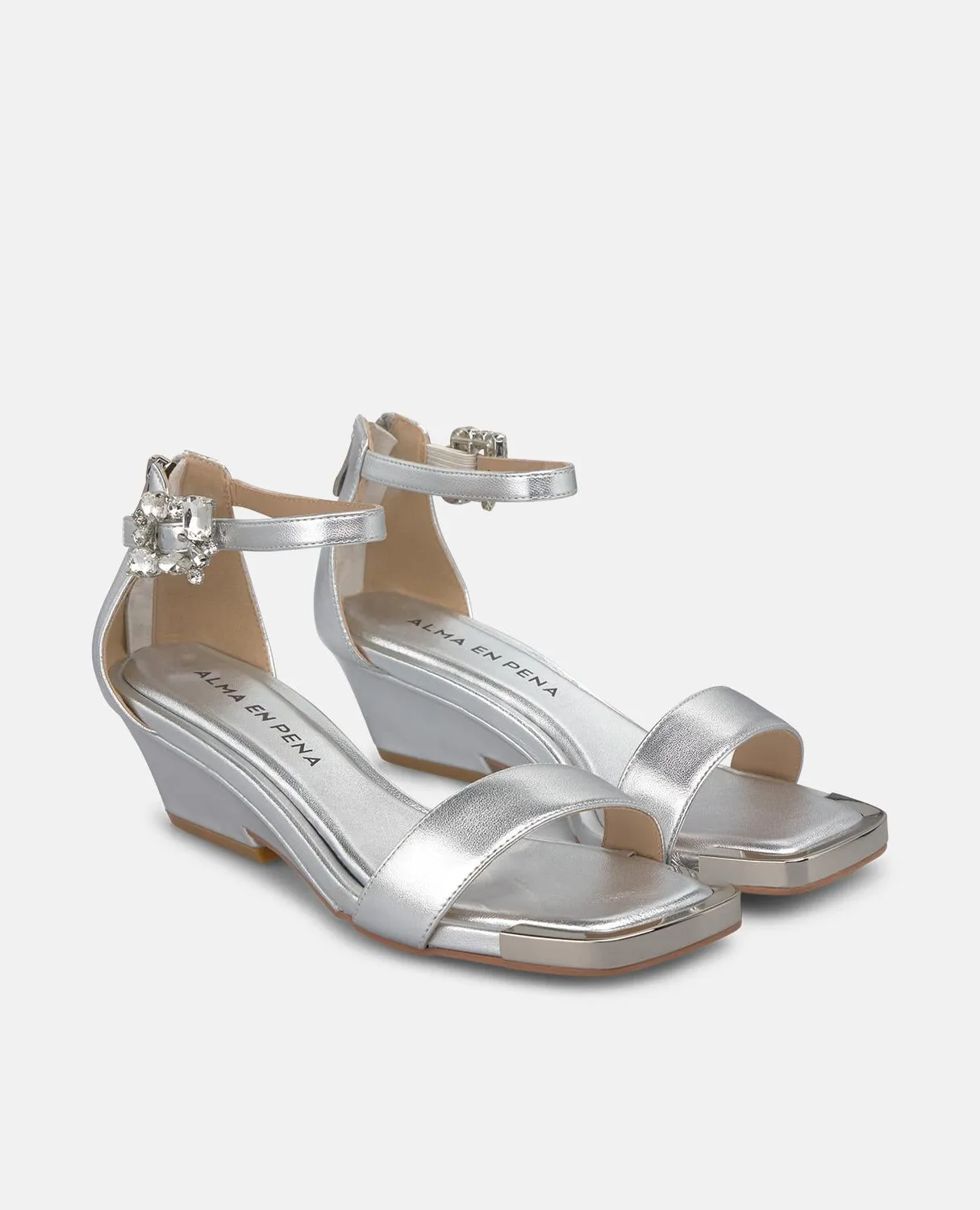 Alma en Pena V260780 sandales argent cuir talon 6 cm