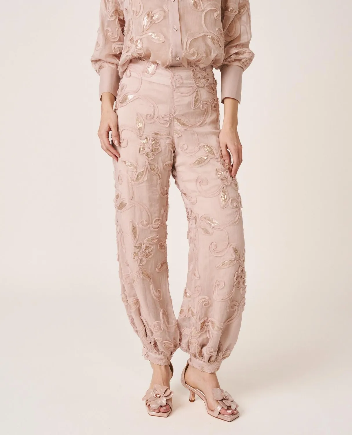 Alma en Pena V26CL1627 pantalon floral rose bouffant