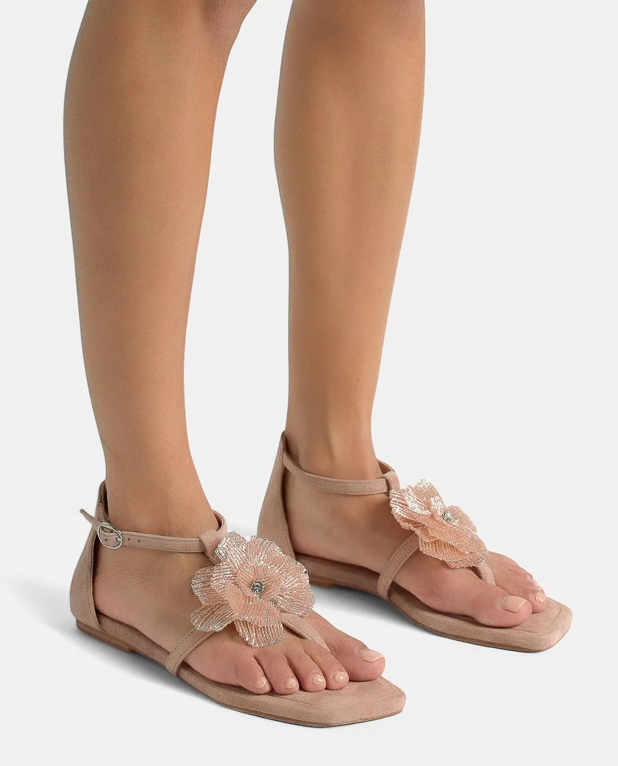 Alma en Pena V251975 sandales roses cuir fleur 1 cm