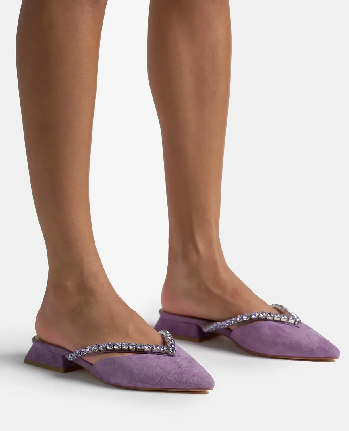 Alma en Pena V250485 mules violet strass cuir