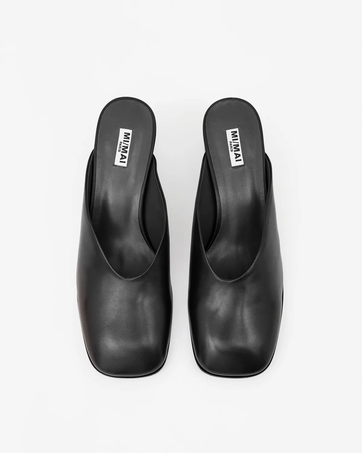 Mi/Mai Junya II Low sabots noir cuir petit talon