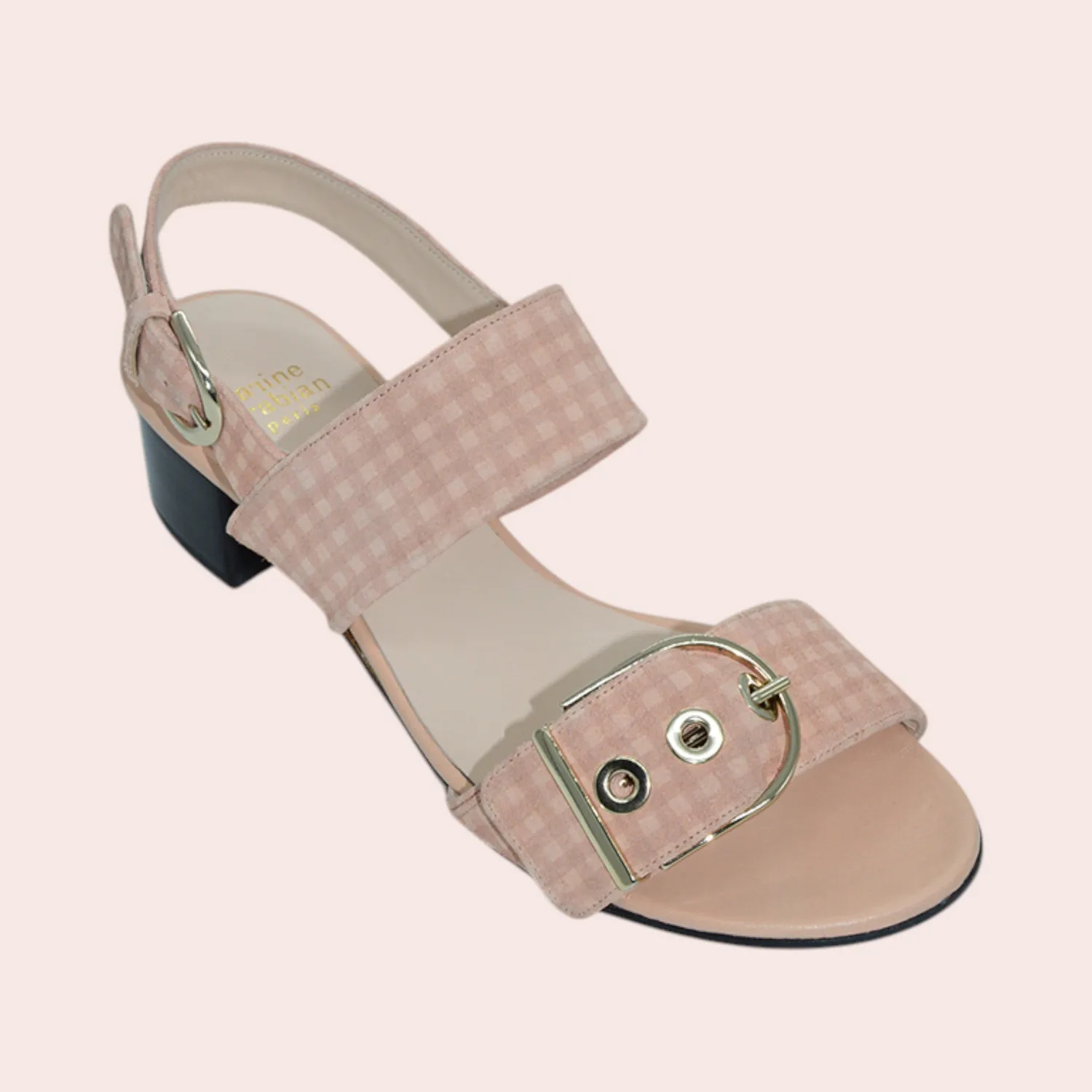 Karine Arabian Reina sandale rose vichy talon 50mm