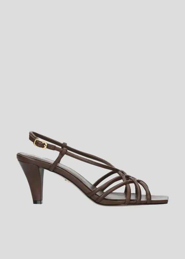 Lola Cruz Bridgette 75 sandales marron talon 7,5 cm