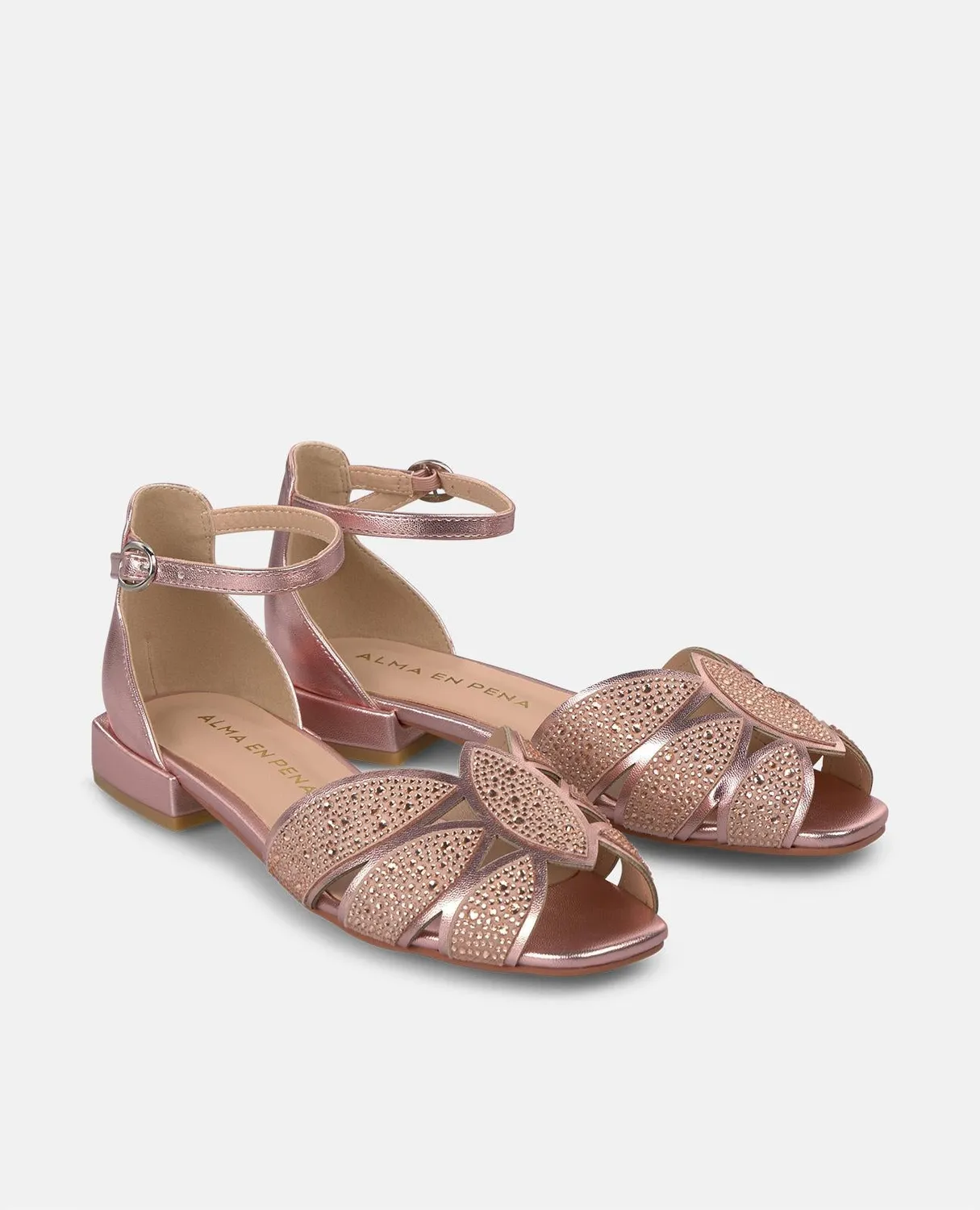 Alma en Pena V2550403 sandales plates rose strass