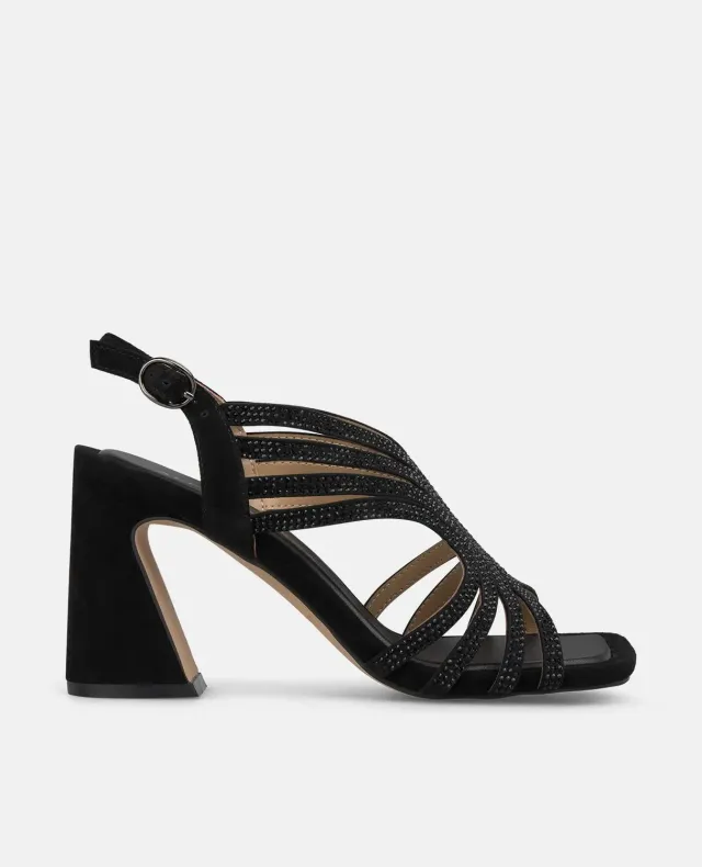 Alma en Pena I250099 sandales noires talon 8,3 cm strass