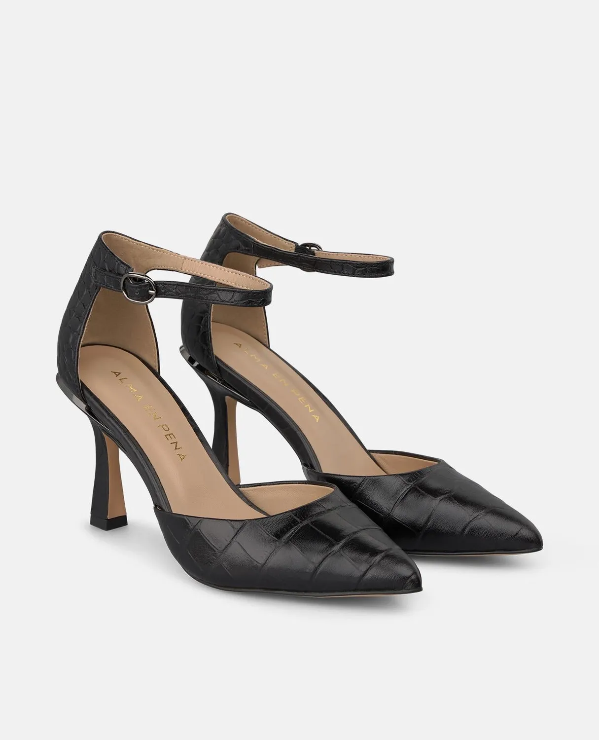 Alma en Pena I260257 escarpins cuir noir talon 9 cm