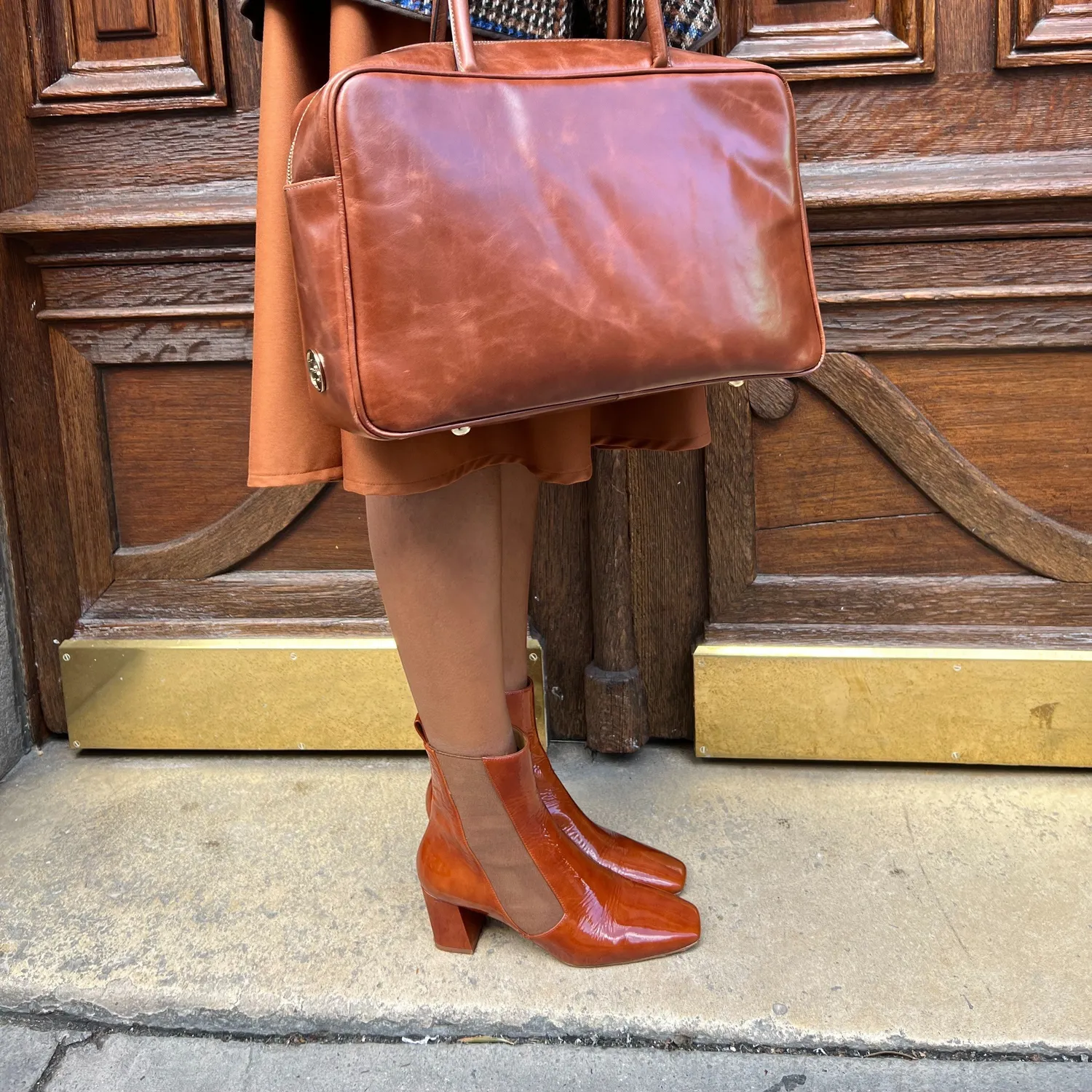 Karine Arabian Tacoma bottine cuir verni noir talon 55mm