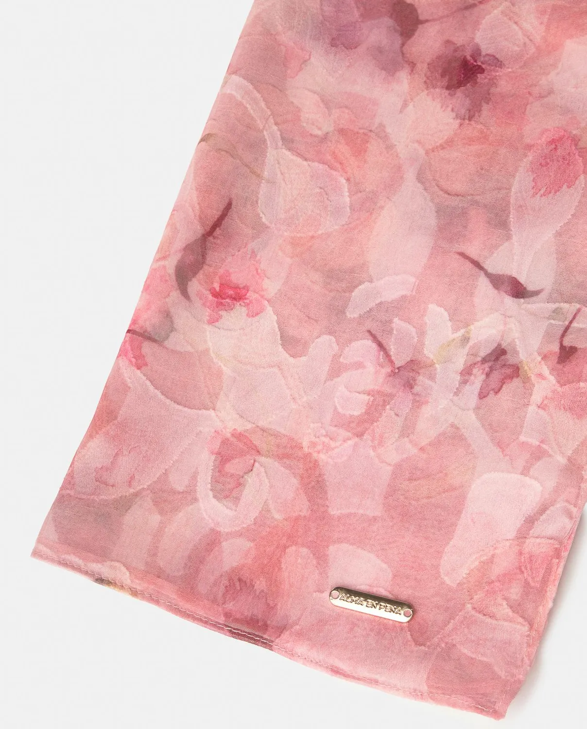 Alma en Pena V26AC101 foulard gaze floral rose