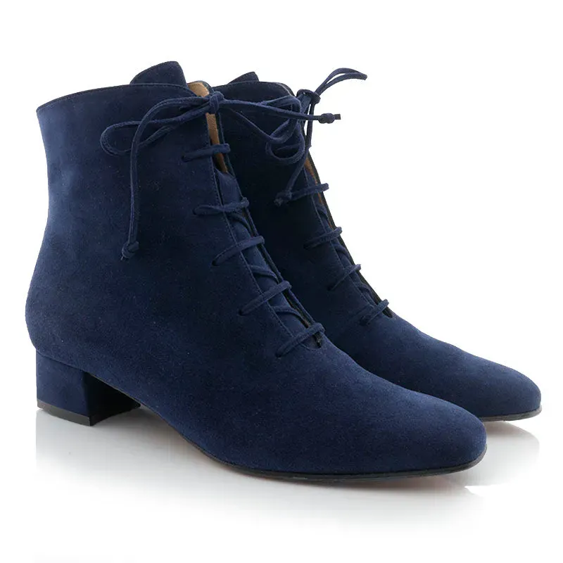 Bégum Paris Anouchka marine bottine velours 3 cm