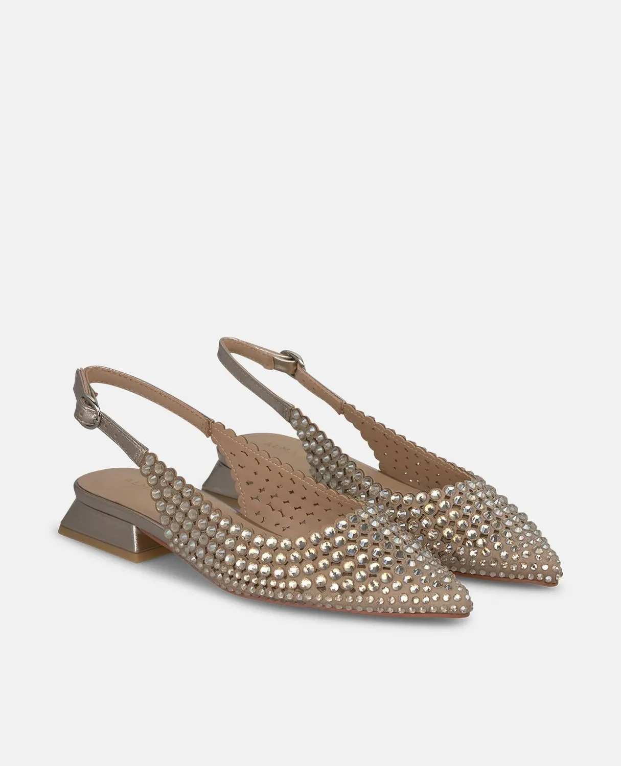 Alma en Pena V261000 babies bronze cloutées talon 2 cm