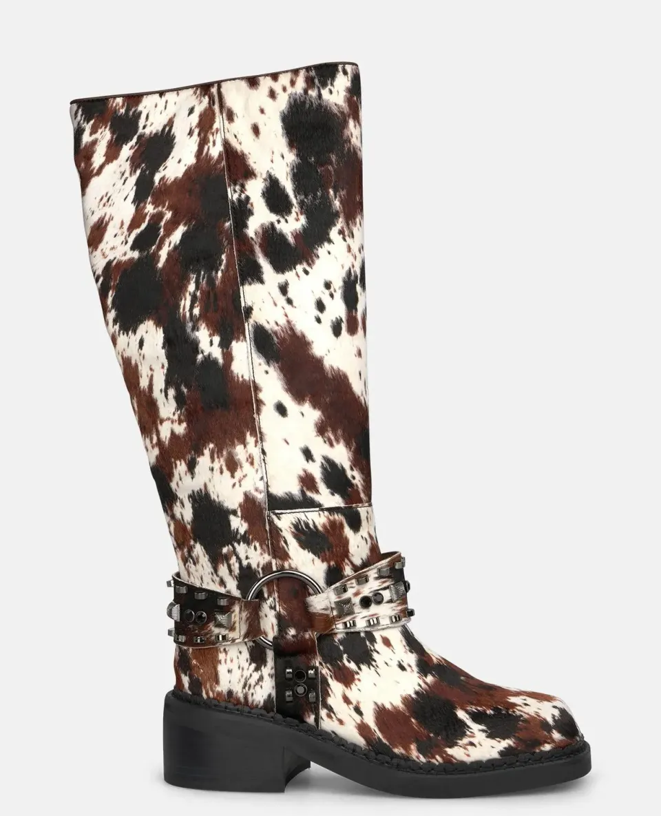 Alma en Pena I251050 bottes biker cloutées cuir multicolore