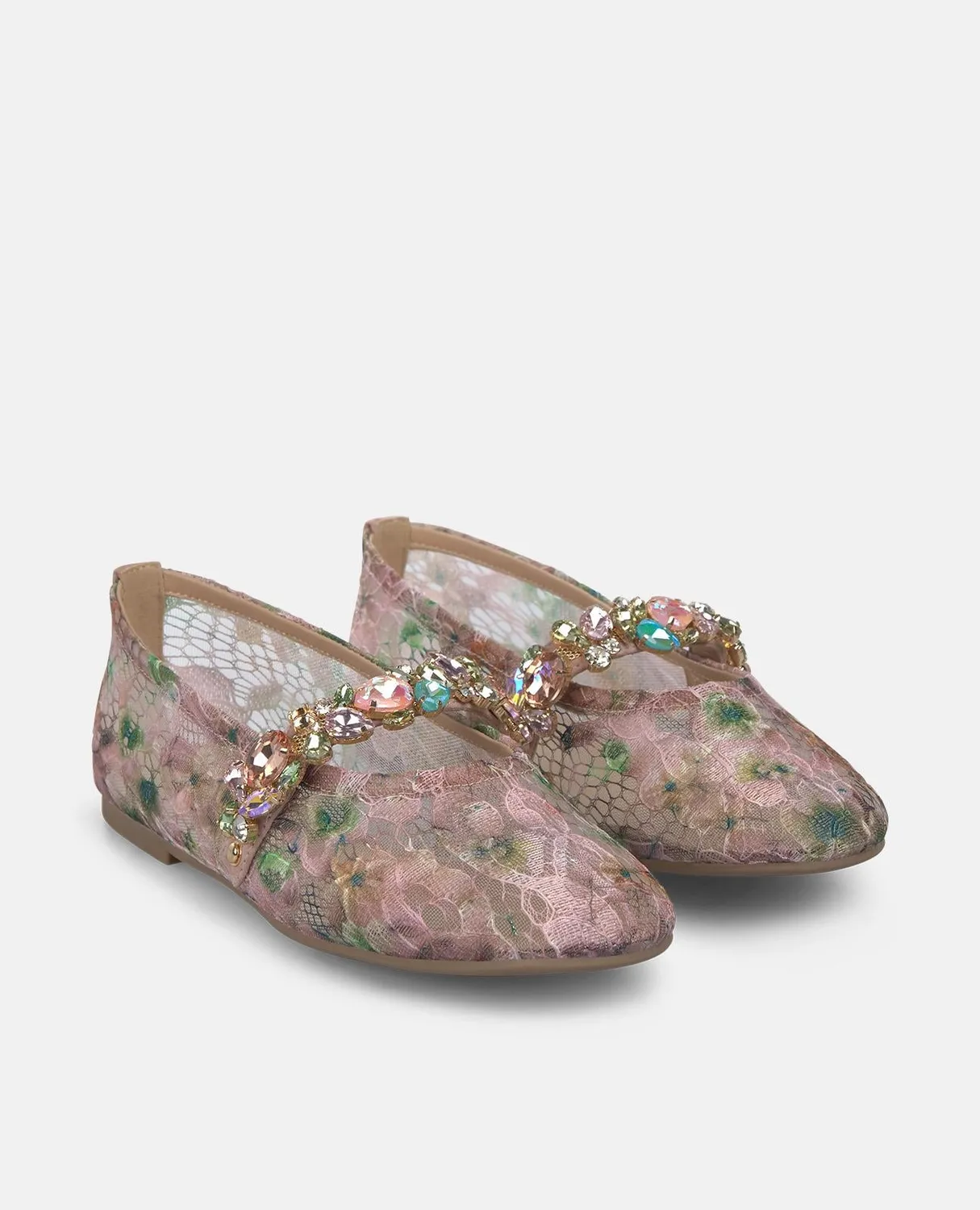 Alma en Pena V261206 ballerines textile rose bijou