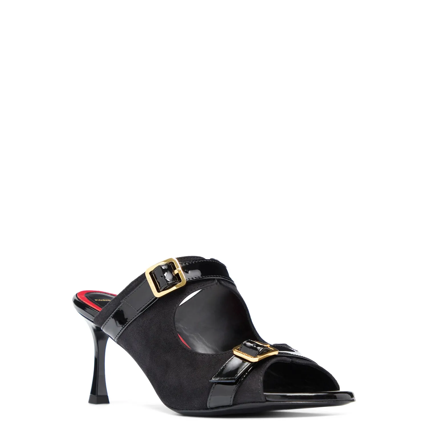 Maison Ernest Myrtle 70 mules noir vernis velours