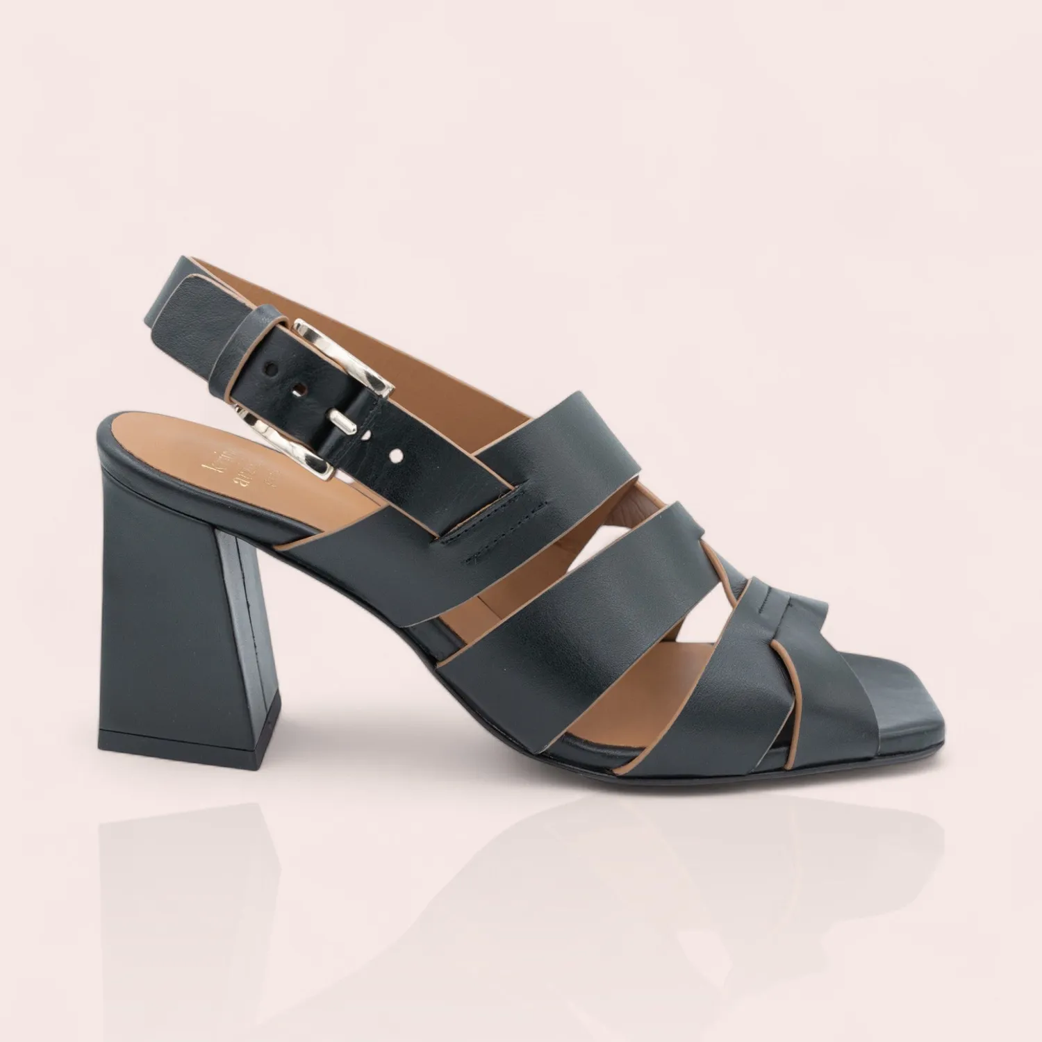 Karine Arabian LAMORIE sandale cuir camel 38 talon 70mm