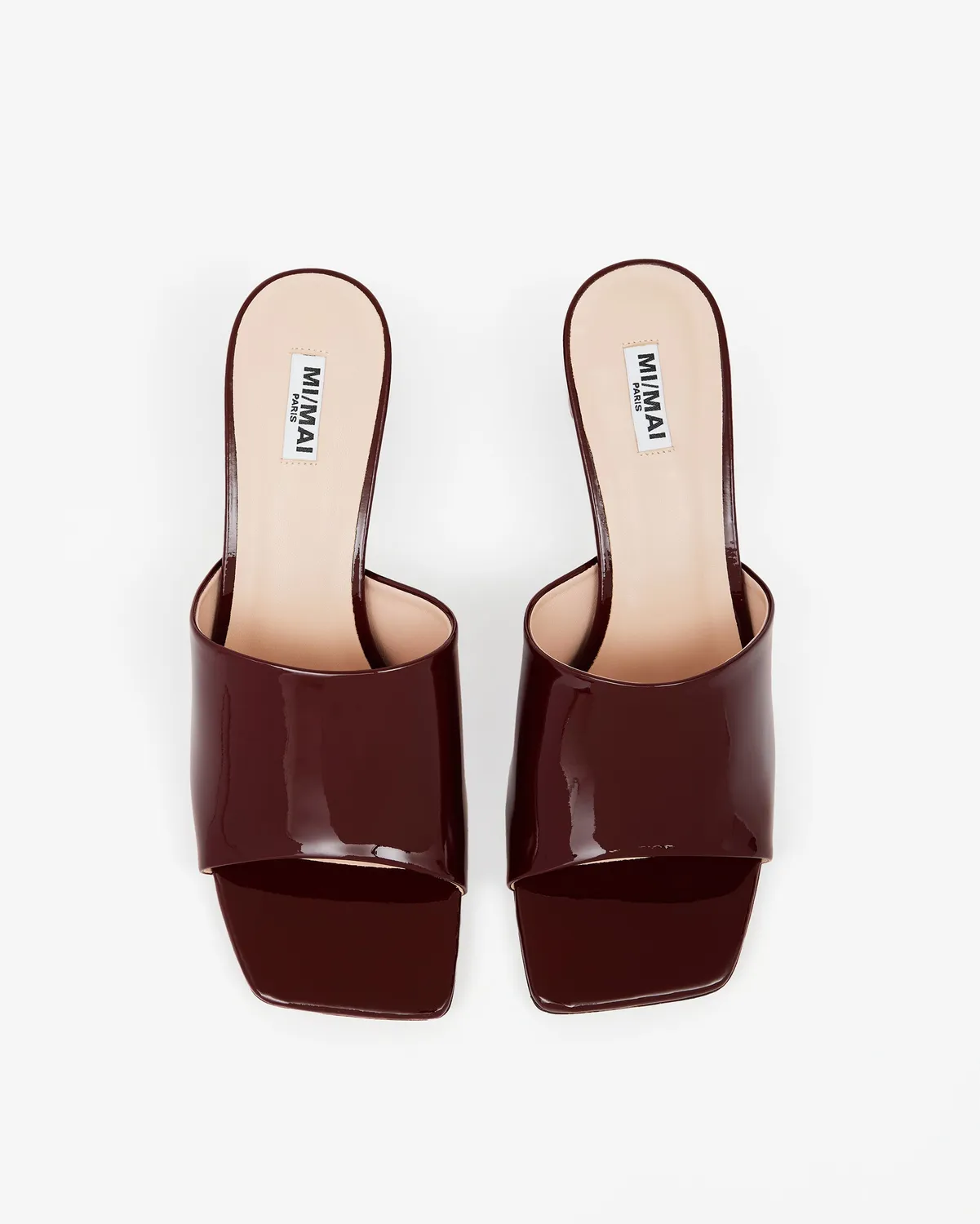 Mi/Mai Gemma Low Burgundy mules verni 5 cm