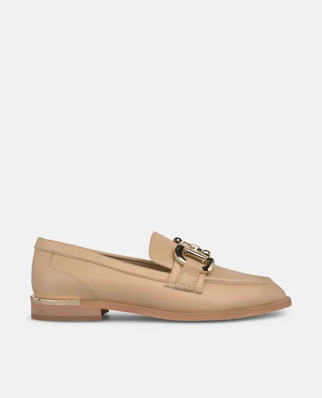 Alma en Pena V260801 mocassins arena cuir plat
