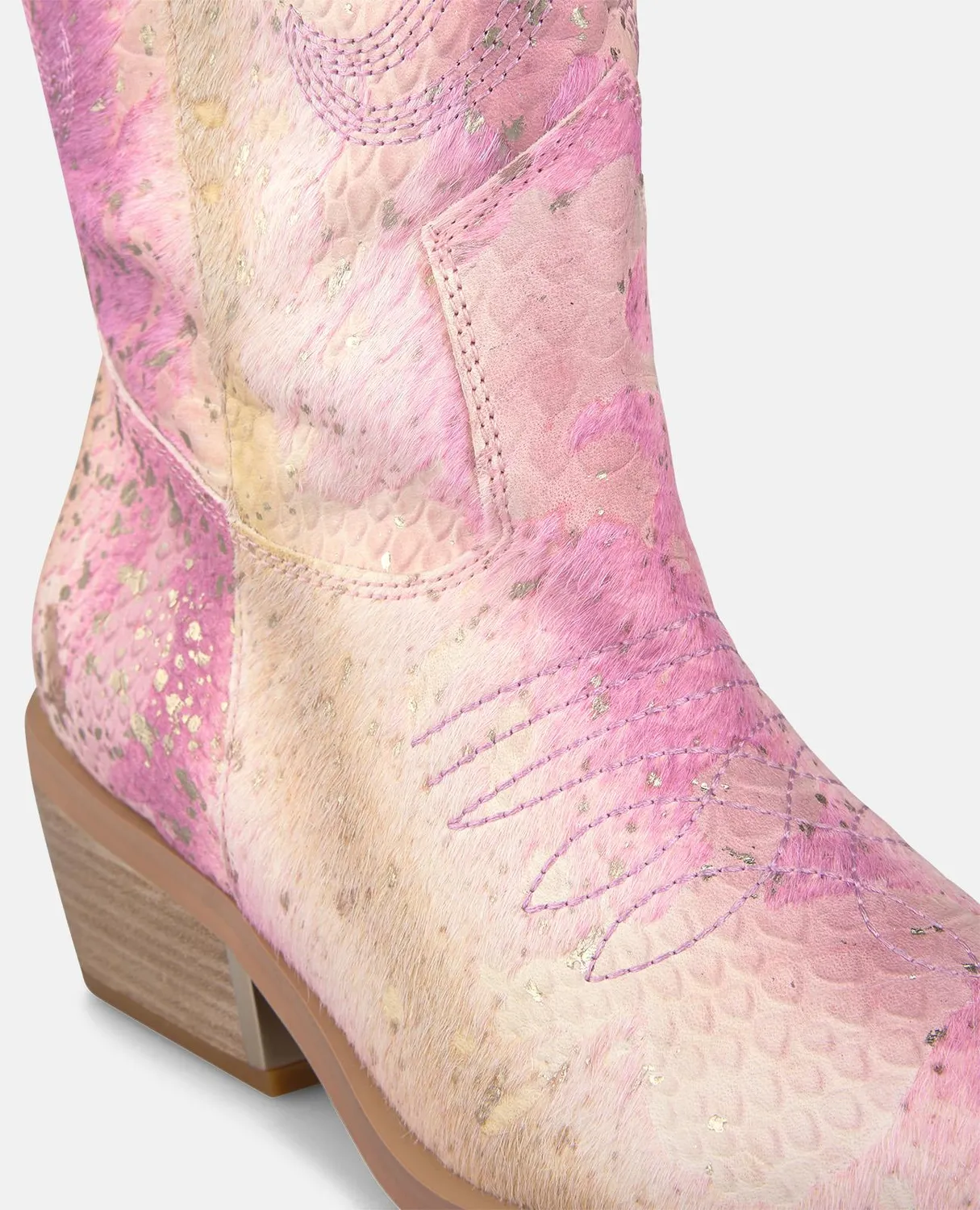 Alma en Pena V260254 bottes cowboy rose cuir