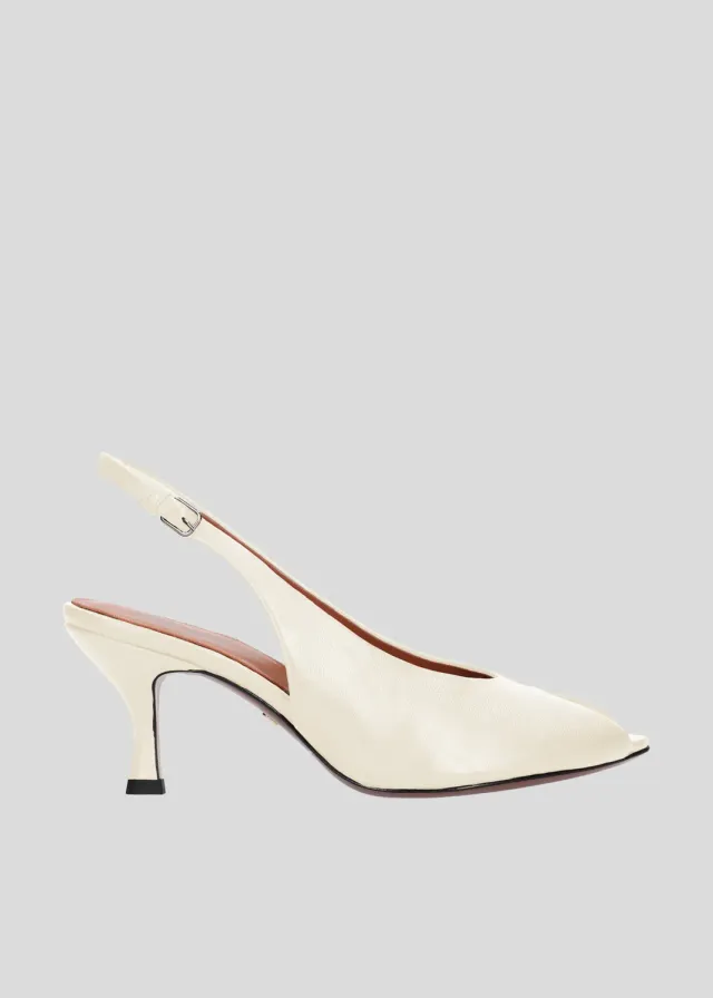 Lola Cruz Gabriette Pump 70 escarpins blanc cassé talon 7 cm