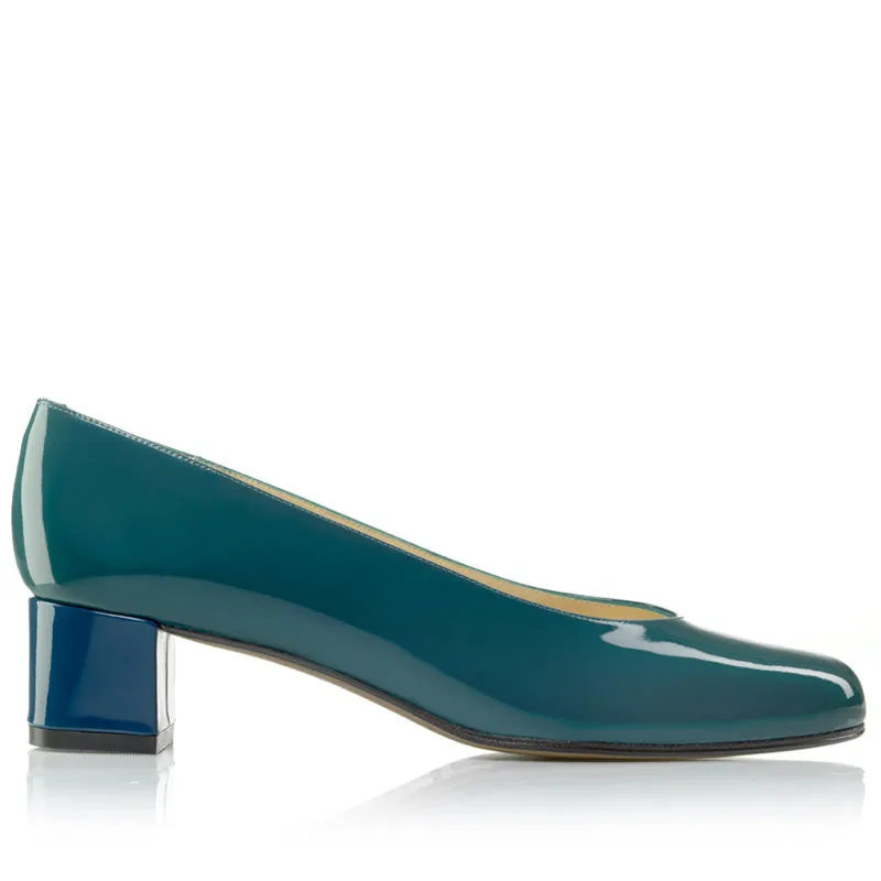 Bégum Paris Echo escarpins turquoise vernis talon 4 cm