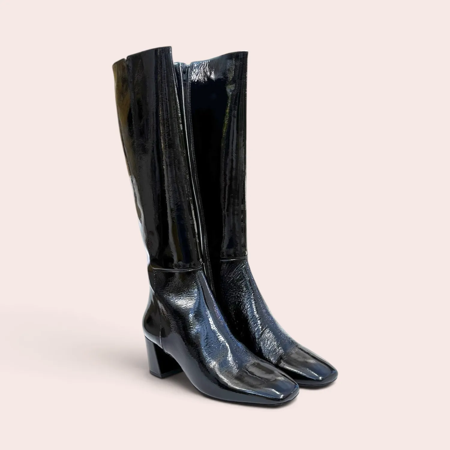 Karine Arabian TOSCANA botte vernie noire talon 55 mm