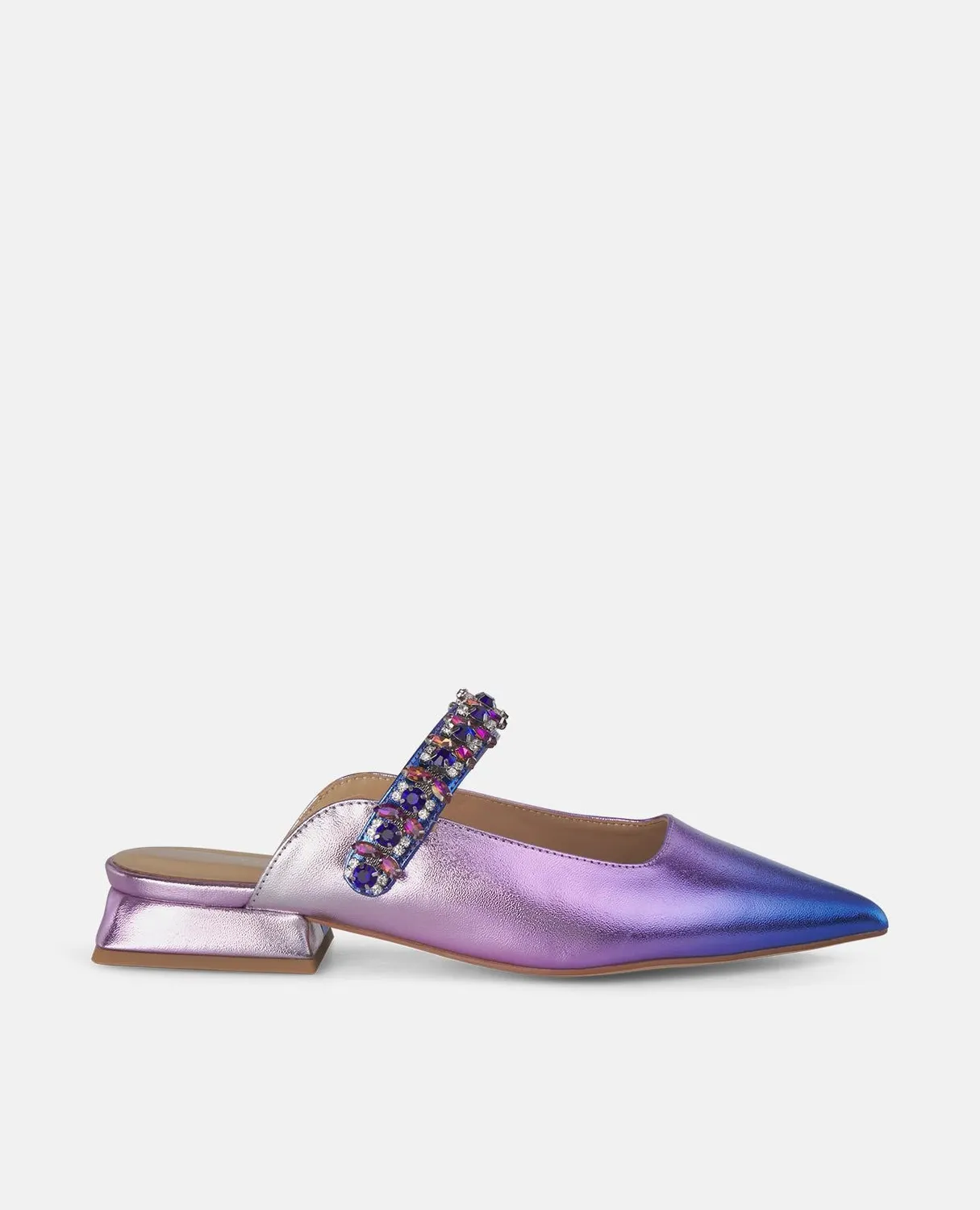 Alma en Pena V250491 ballerines cuir violet strass 2 cm