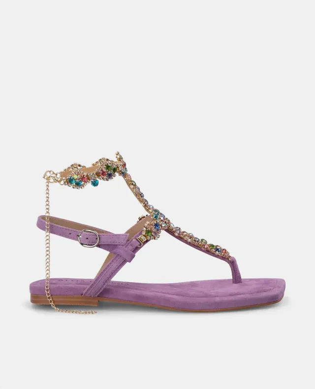 Alma en Pena V251970 sandale plate violet strass