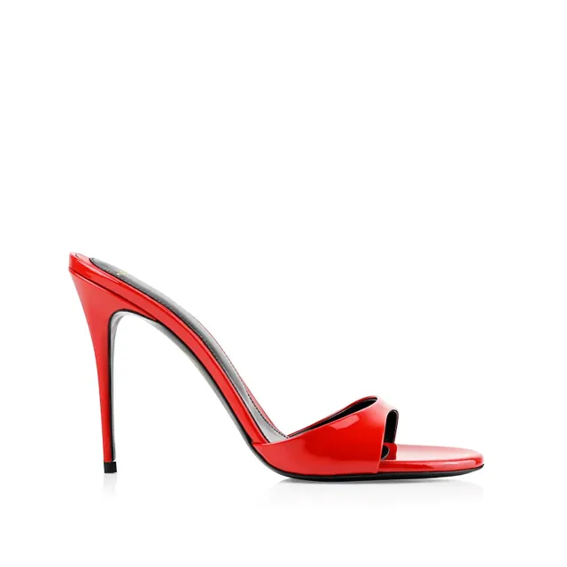 Maison Ernest Lidylle 100 mules rouge cuir vernis talon 10 cm