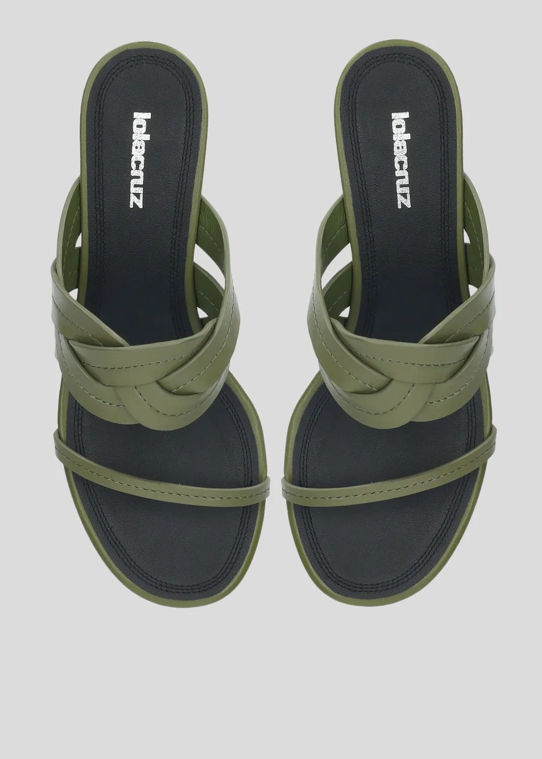 Lola Cruz Patrizia 45 mule kaki