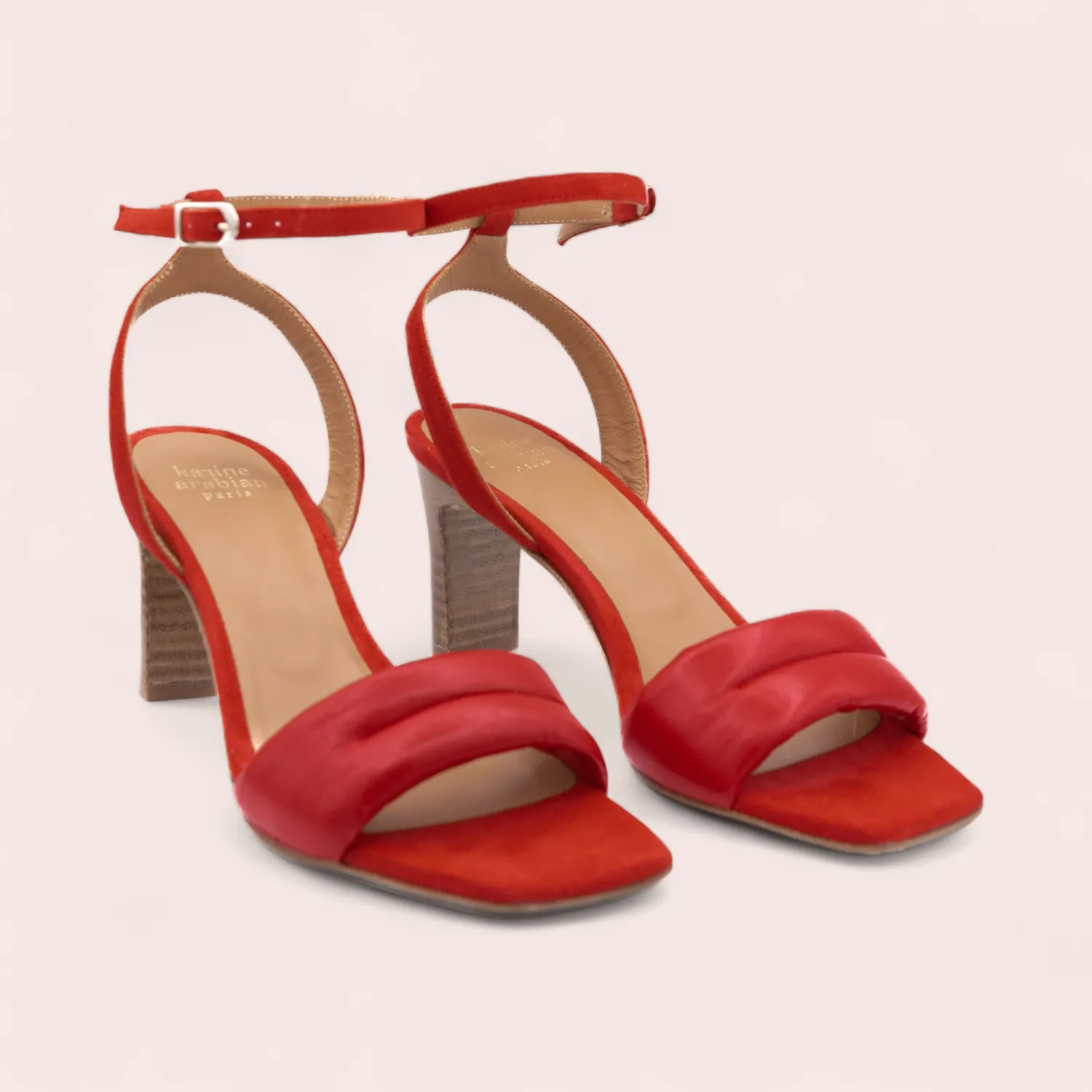 Karine Arabian INGE sandale rouge cuir talon 70mm