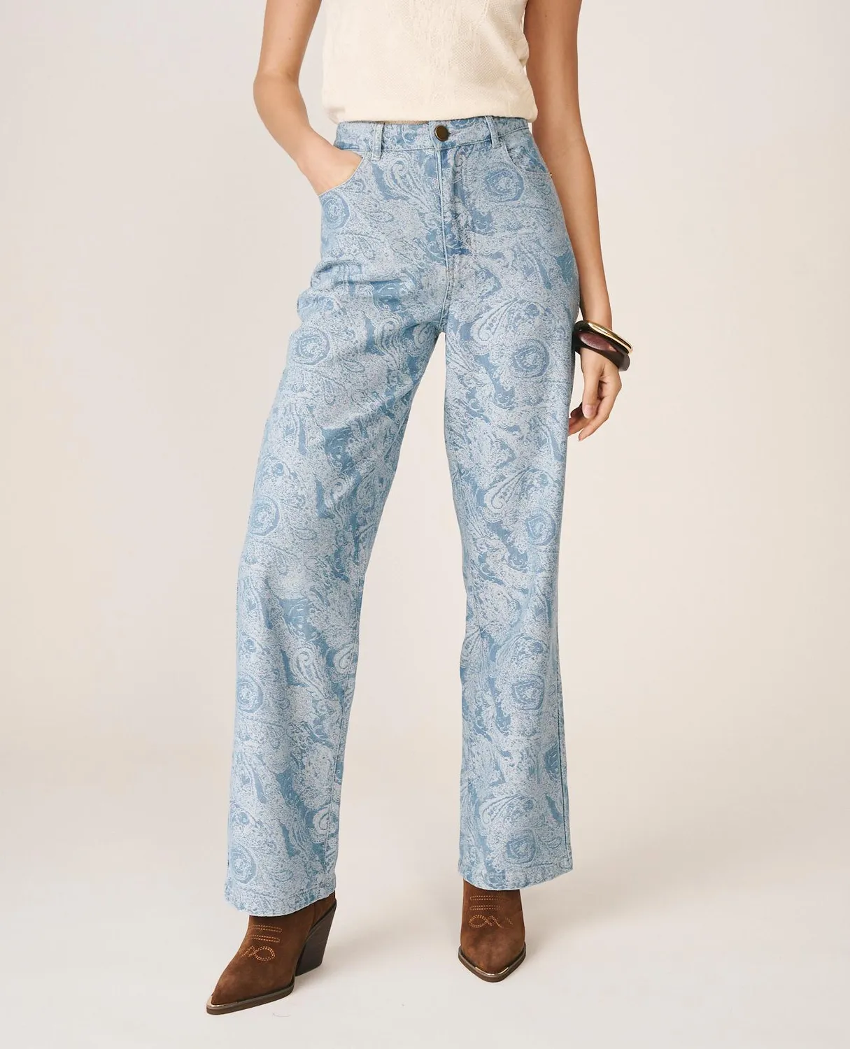 Alma en Pena I26CL1609 jean paisley bleu