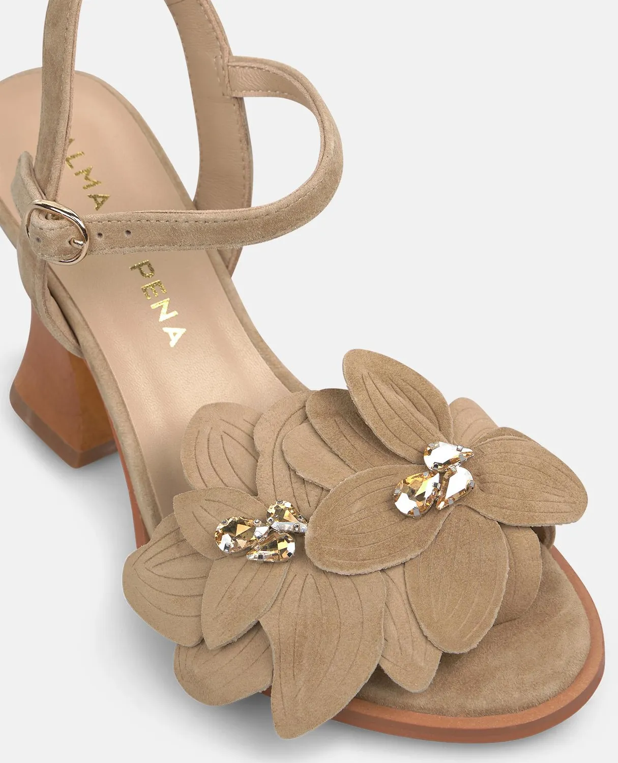 Alma en Pena V262451 sandale talon fleur beige 10 cm