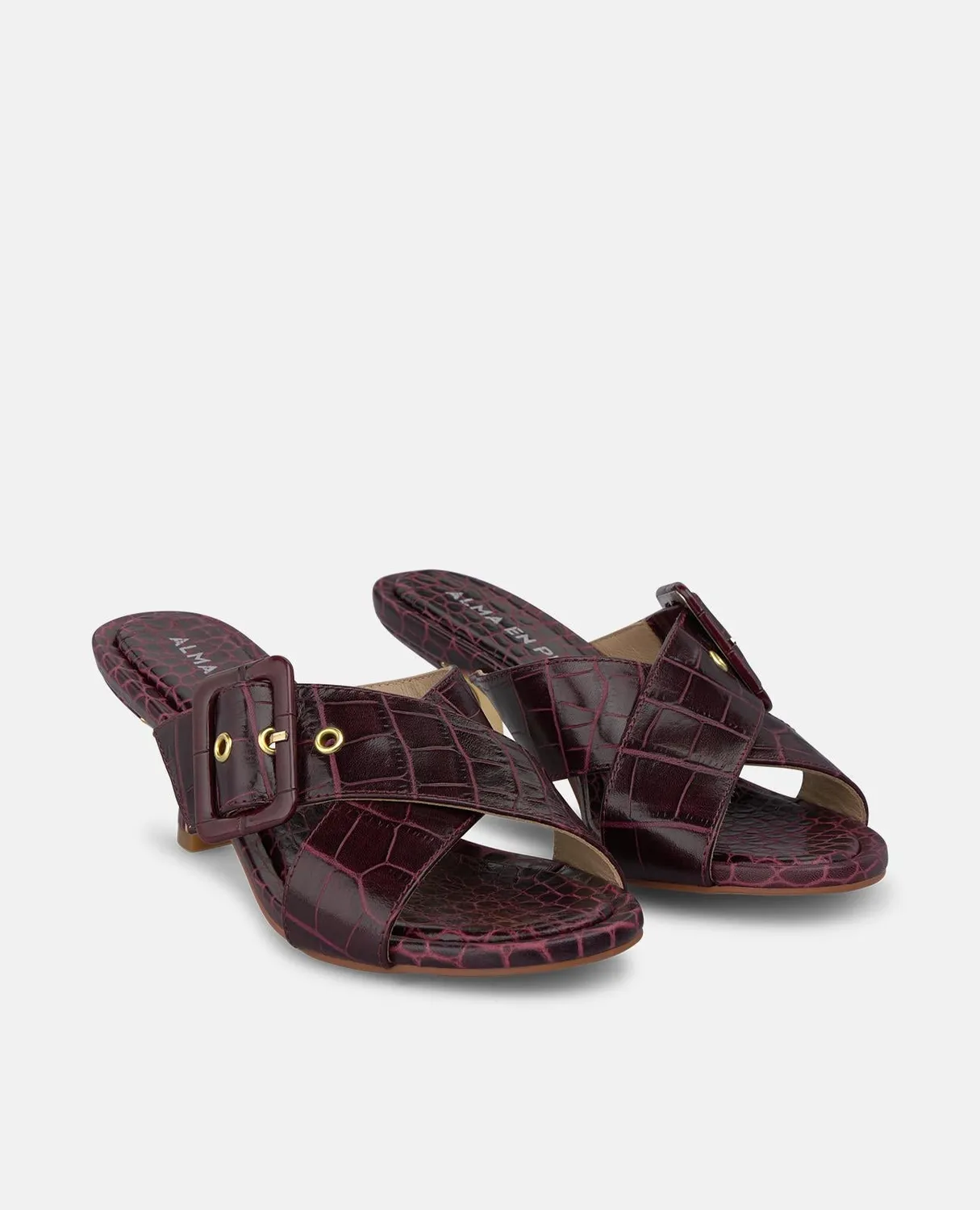 Alma en Pena I260293 sandales bordeaux croco 5,5 cm